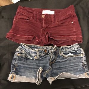 Two Pairs of size zero shorts